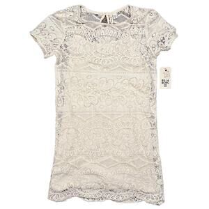 Billabong Sibill Lace Off White Cream Mini Dress Womens Size Small NWT